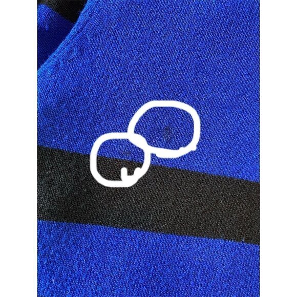 Cable & Gauge Sweater Cobalt Blue Striped Long Sleeve Women's Size Med *FLAW - Picture 10 of 10